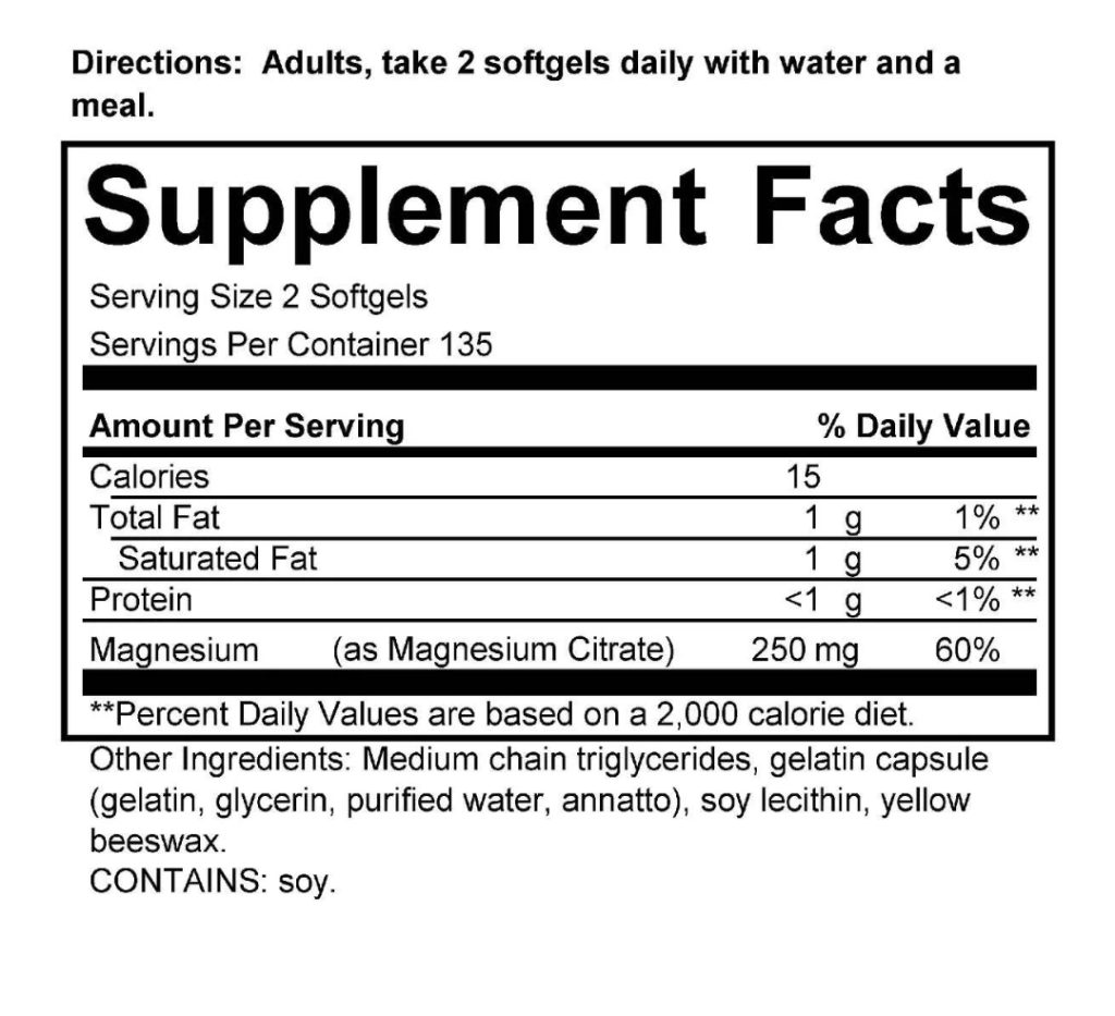 CITRATO DE MAGNESIO  250 MG KIRKLAND